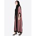 Irani style kaftan abaya- Black-Mauve